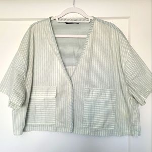 ZARA striped crop shirt- Size XL